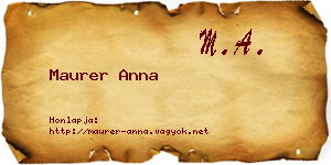 Maurer Anna névjegykártya